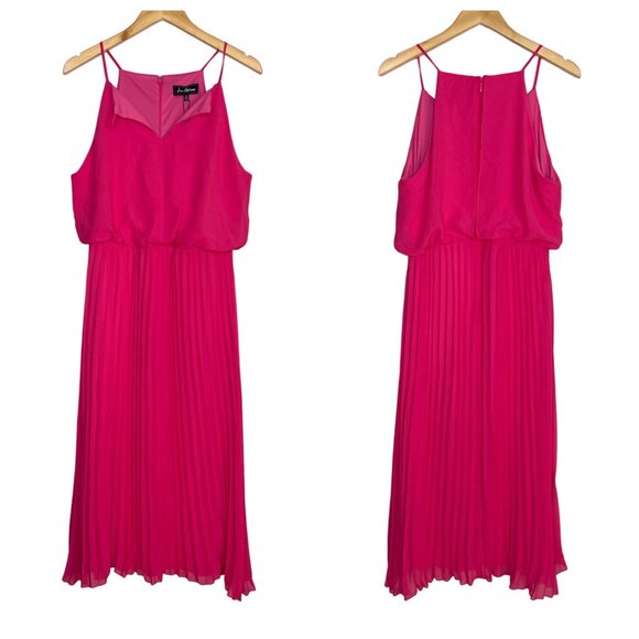 Sam Edelman Pink Pleated Maxi Dress Size Medium - Picture 1 of 9